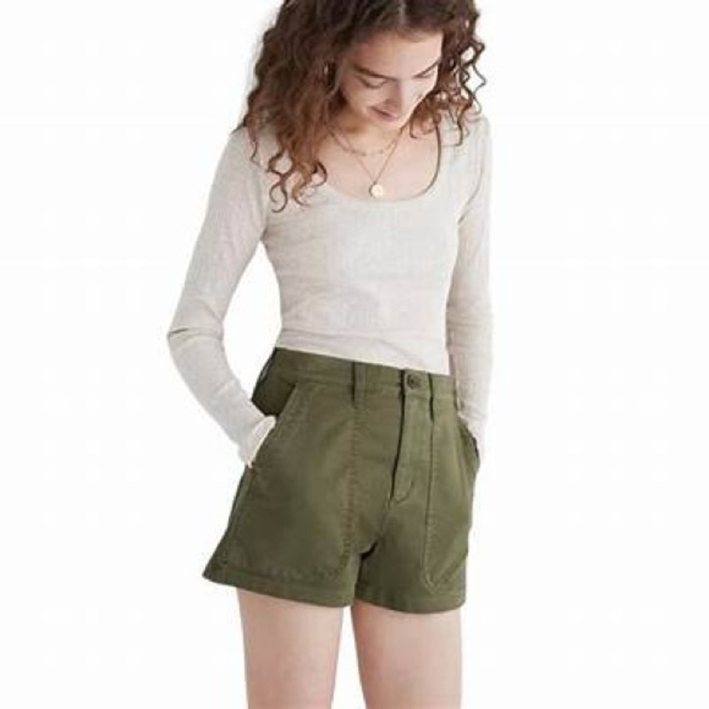 NWT Madewell The Perfect Vintage Military Short in Palm Tree - Picture 2 of 5